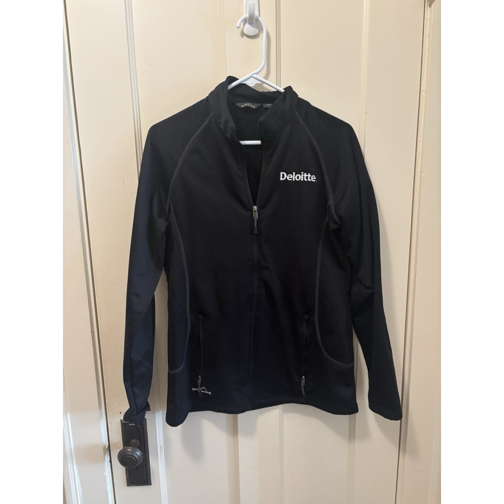 Deloitte Eddie Bauer  Black  Embroidered  Jacket Women's Large